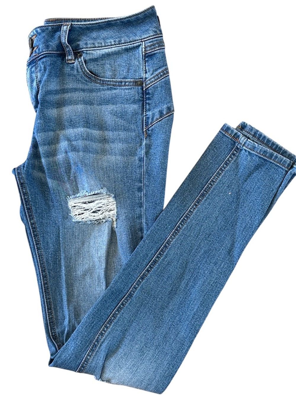 WOMENS SOHO NY & CO CURVE CREATOR JEANS BUTTON & ZIP CLOSURE SIZE 8 MEDIUM WASH
